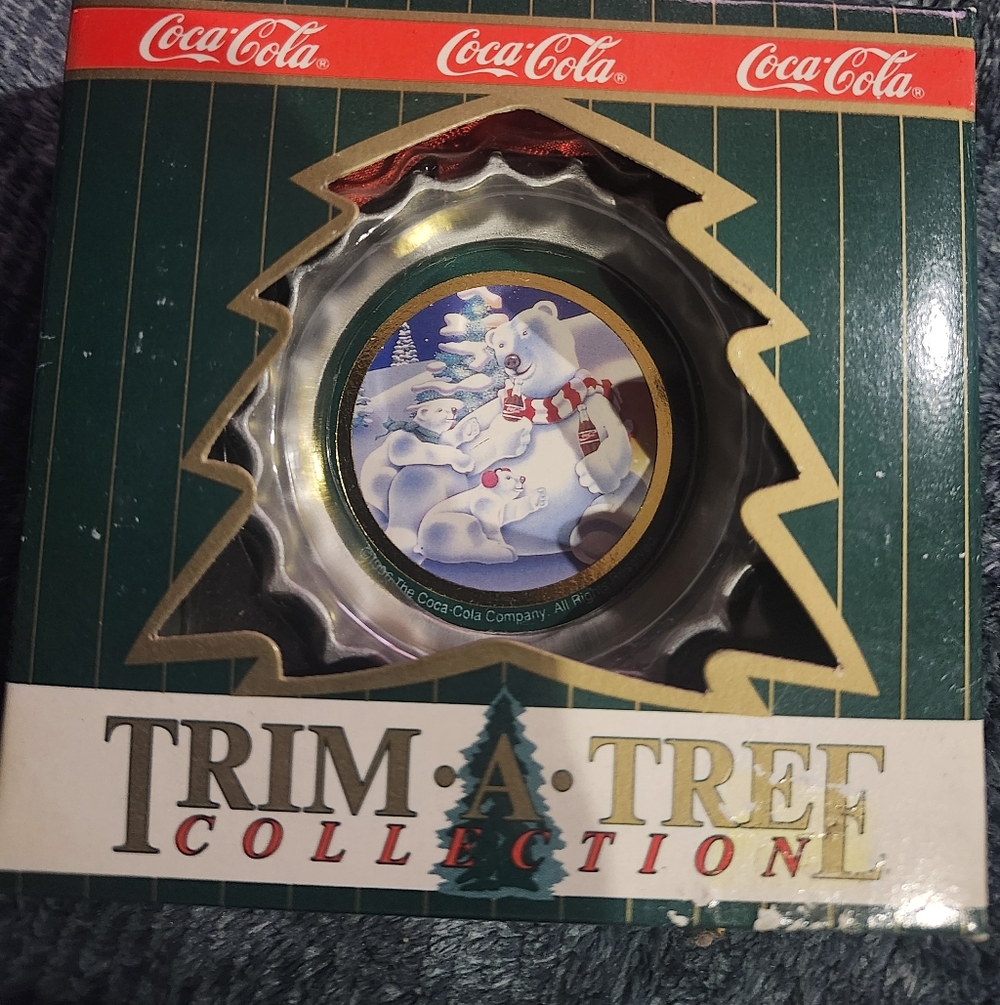 Coca-Cola Polar Bear Ornament with Red Accents